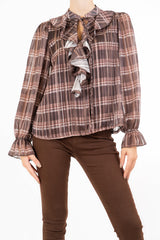 Maglia ShineCheck in georgette con rouche e lurex