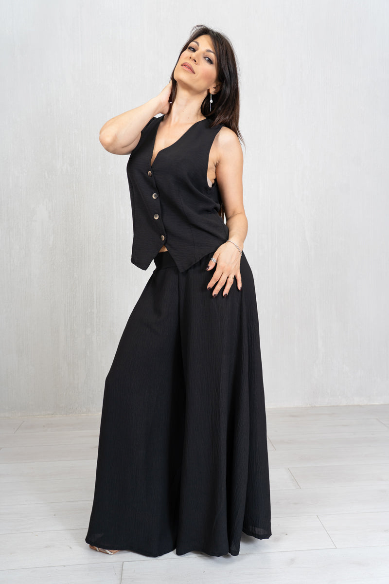 Gilet in tela leggera con bottoni