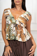 Top Fantasia Safari Royale in 100% Viscosa Made in Italy