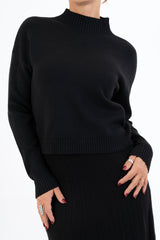 Maglione CozyVibe collo vulcano in misto viscosa