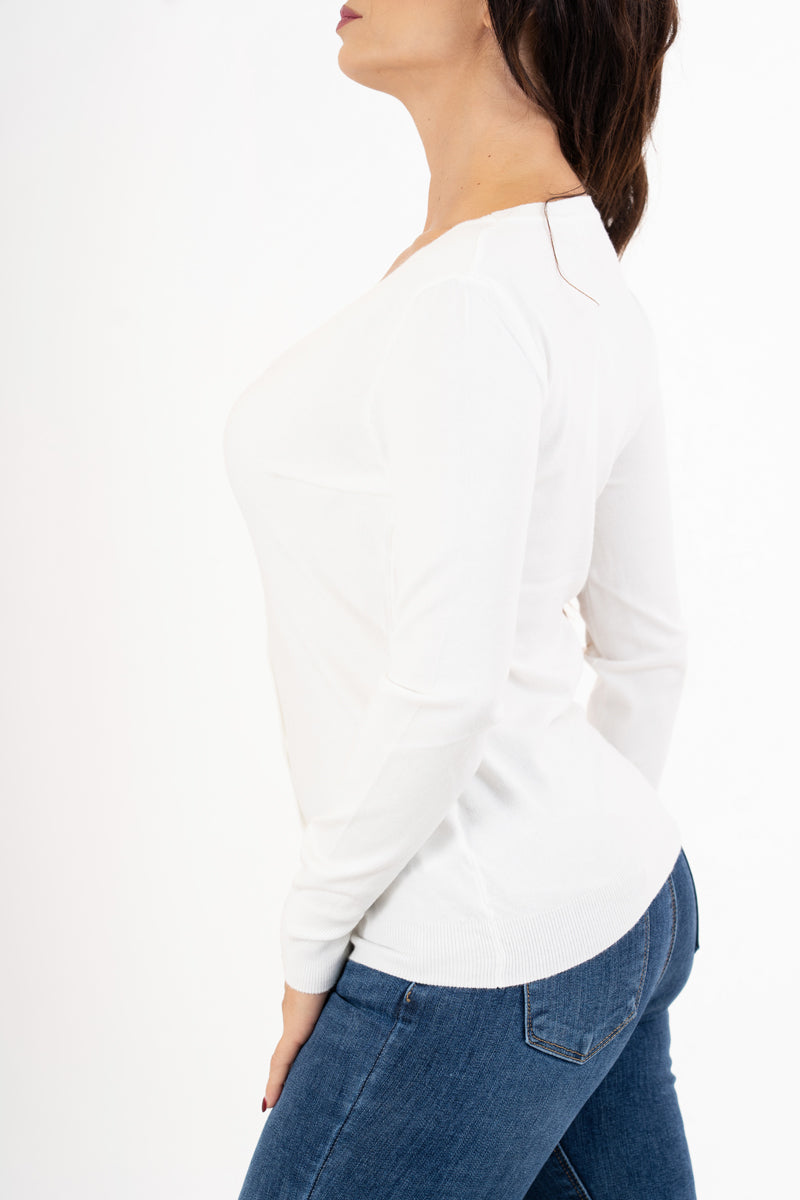 Cardigan in maglia fine con bottoni