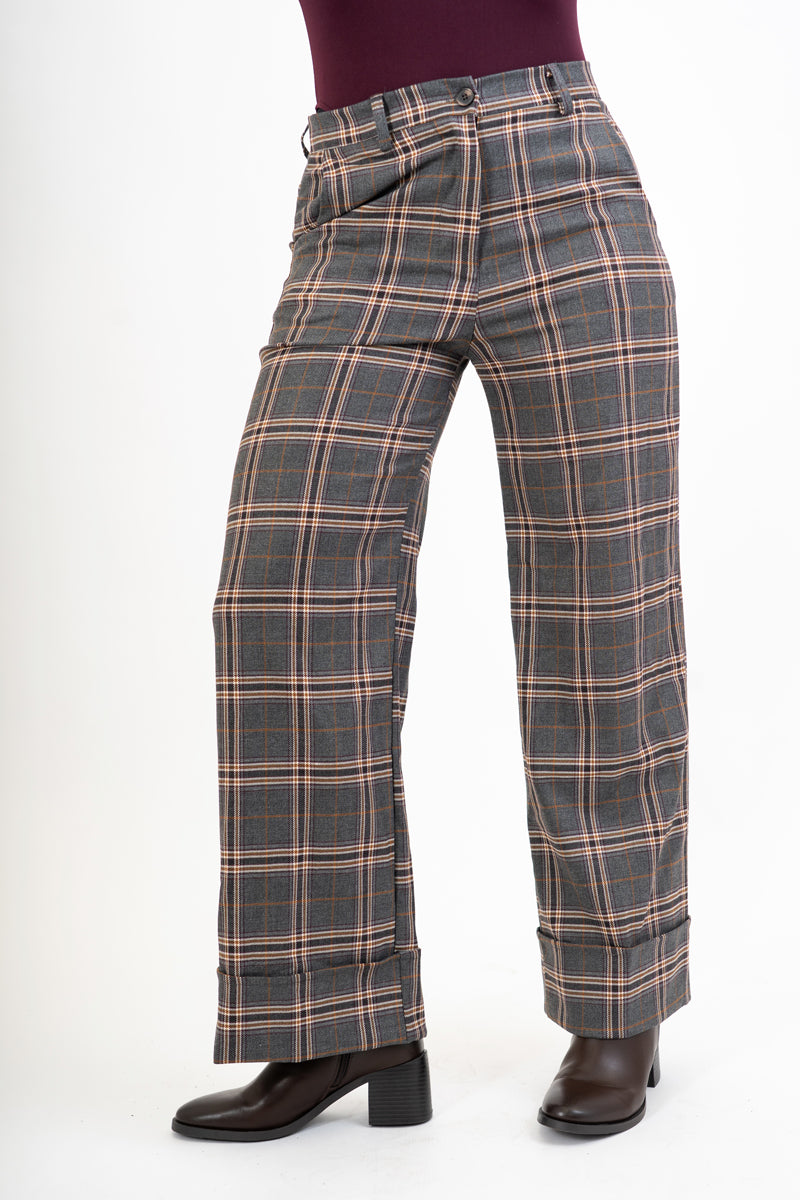 Pantalone a quadri soft check Highland Mood