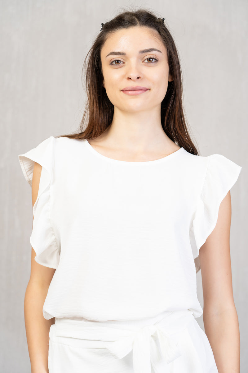 Blusa Plum Soft con Manica Volant