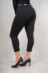 Pantalone slim elastico spinato nero