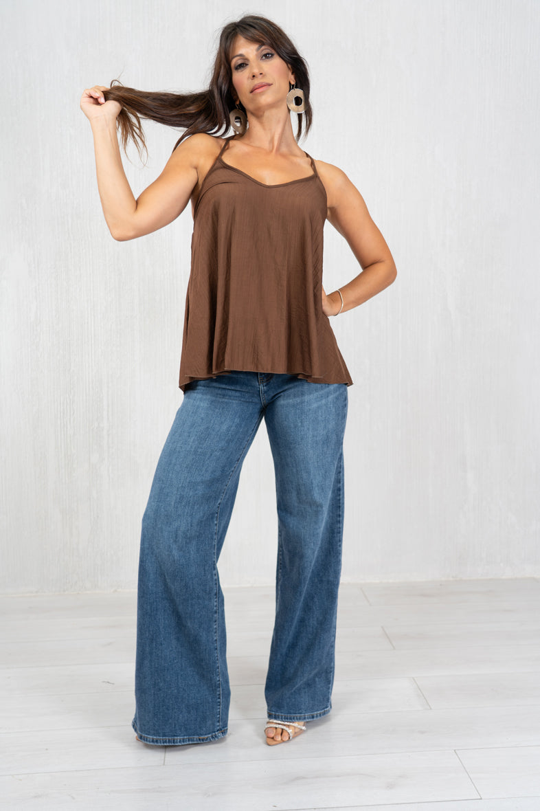 Top Crystal Back in viscosa leggera