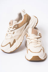 Sneakers Chunky Bicolor con Dettagli a Rilievo