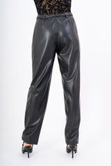 Pantalone High Waist in Finta Pelle