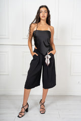 Pantalone Midi in Misto Viscosa con Fusciacca Charm