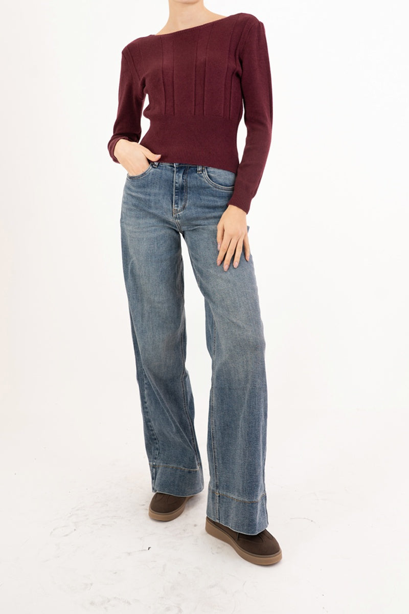 Maglioncino Soft Lines con scollo barca