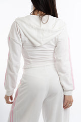 modella indossando Giacchetto felpa bustino con bande laterali – Linea Soft Shape colore