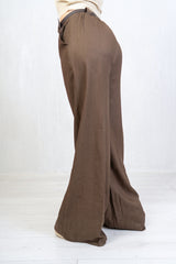 Pantalone palazzo misto lino