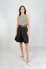 Bermuda Skirt Illusion in cotone con cintura