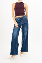 Jeans gamba dritta lavaggio blu medio