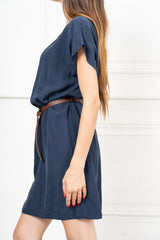 Abito midi over in Tencel con cintura regolabile