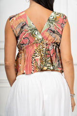 Top Fantasia Safari Royale in 100% Viscosa Made in Italy