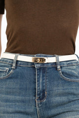 Cintura Slim con Fibbia Metallica