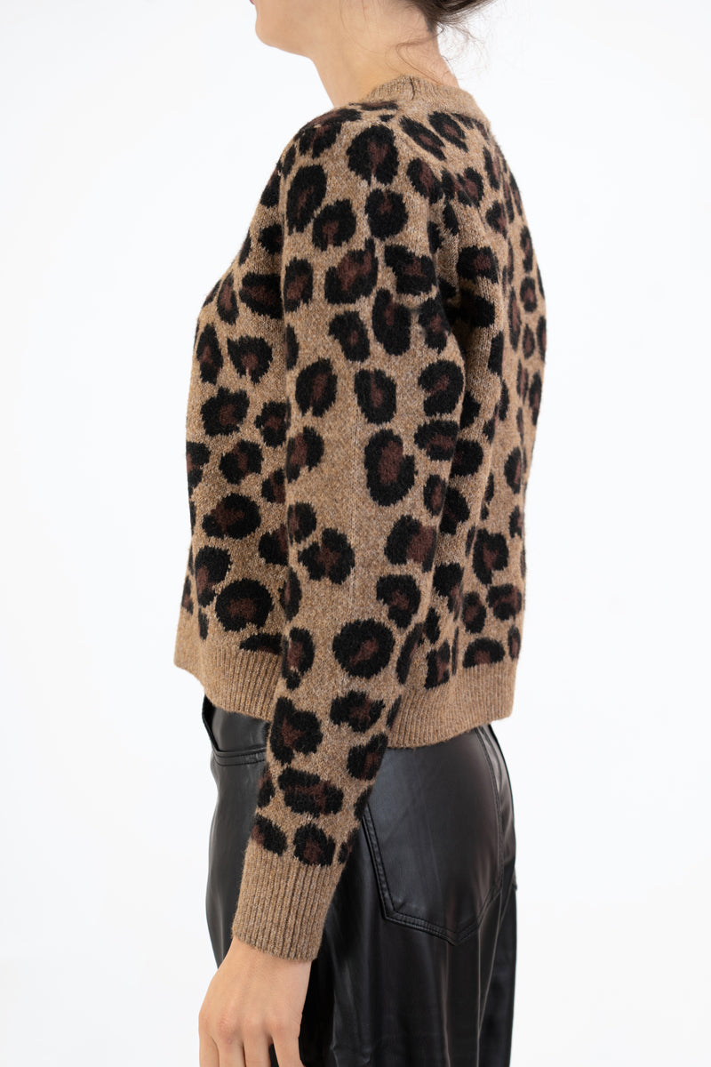 Maglione WildMood in misto lana leopardato