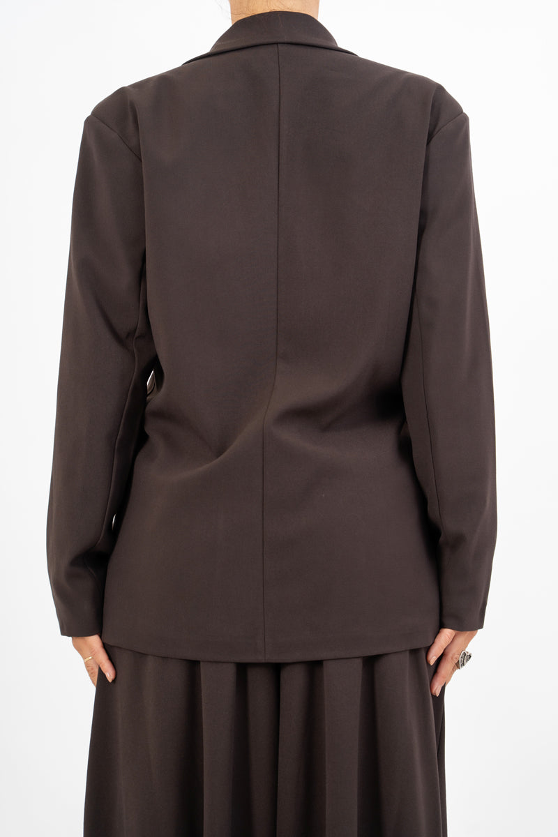 Blazer Over Double Mocha.