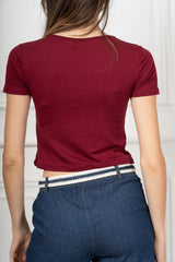 T-Shirt Crop Basic in Viscosa Elasticizzata