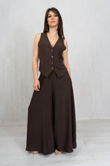 Gilet in tela leggera con bottoni