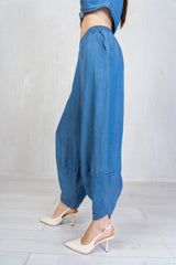 Pantalone Arabesk in tessuto Lyocell chambray