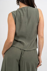 Gilet incrociato in misto viscosa