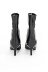 Stivali mid-calf in ecopelle nera con gambale ampio e tacco 6,5cm