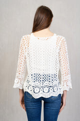 Cardigan crochet cotone