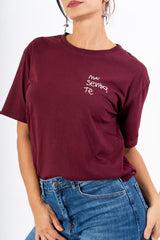 T-shirt in cotone con ricamo “mai senza te”