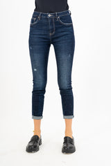 Jeans Ripped Fit con risvolto