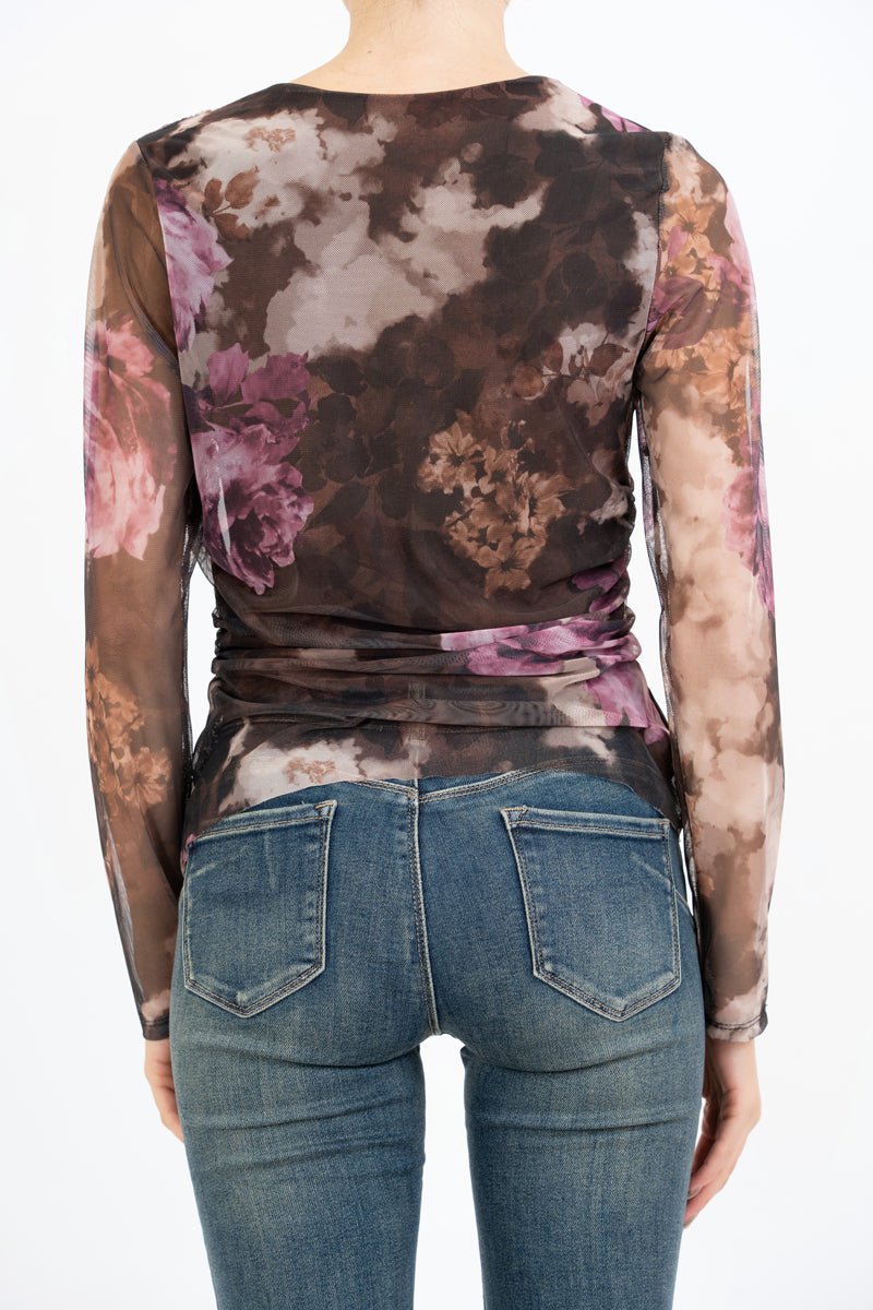 Maglia Draped Sheer Bloom