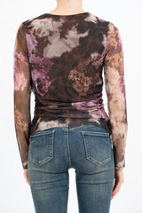 Maglia Draped Sheer Bloom
