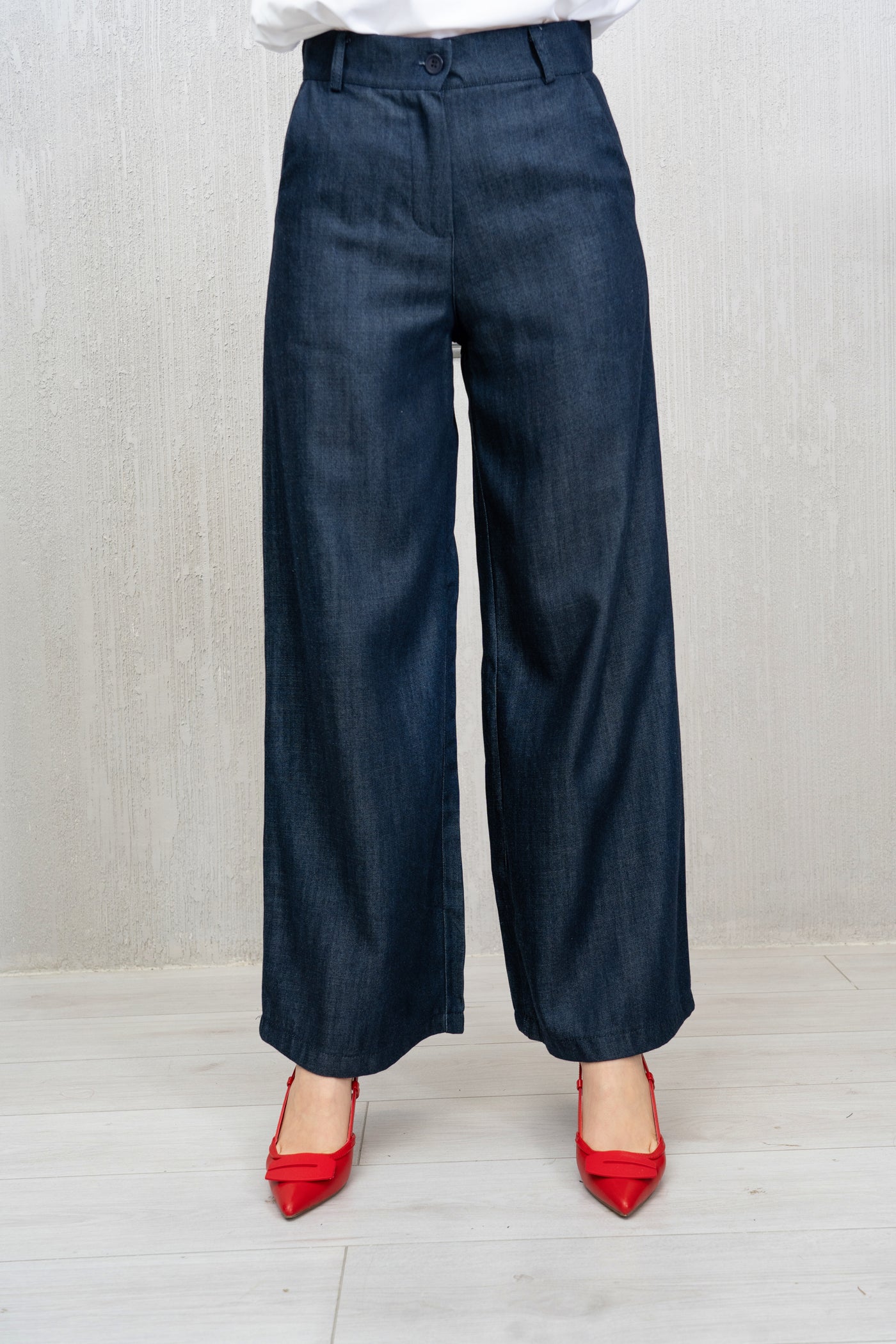 Pantalone palazzo tela Jeans scuro