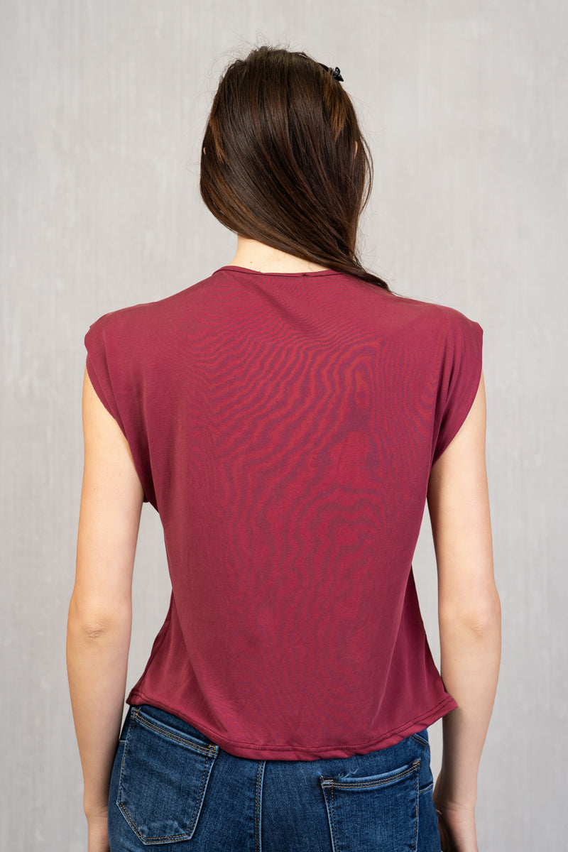 Maglia asimmetrica in misto viscosa