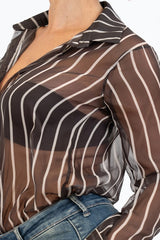 Camicia Rigata Sheer Glam