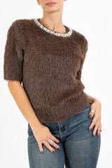 Maglia FurGlam con girocollo gioiello