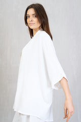 Kimono corto in tessuto fluido