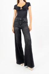 Jeans flare soft-touch Black wash