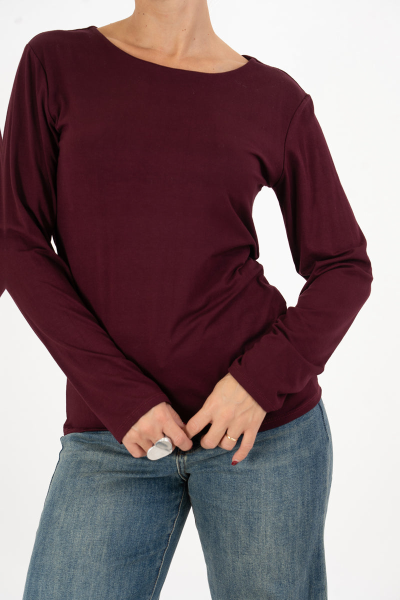 Maglia Dream Soft Touch in viscosa con girocollo ampio