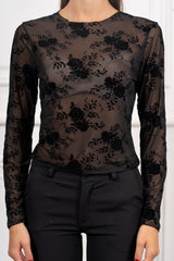 Maglia Floris in microrete floccata