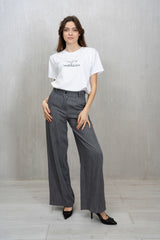 Pantalone palazzo tela Jeans grigio