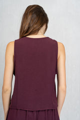 Gilet in tela leggera con bottoni
