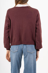 modella indossando Cardigan ampio con scollo a V e maniche a palloncino colore