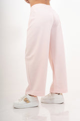 modella indossando Pantalone in misto viscosa con elastico in vita colore