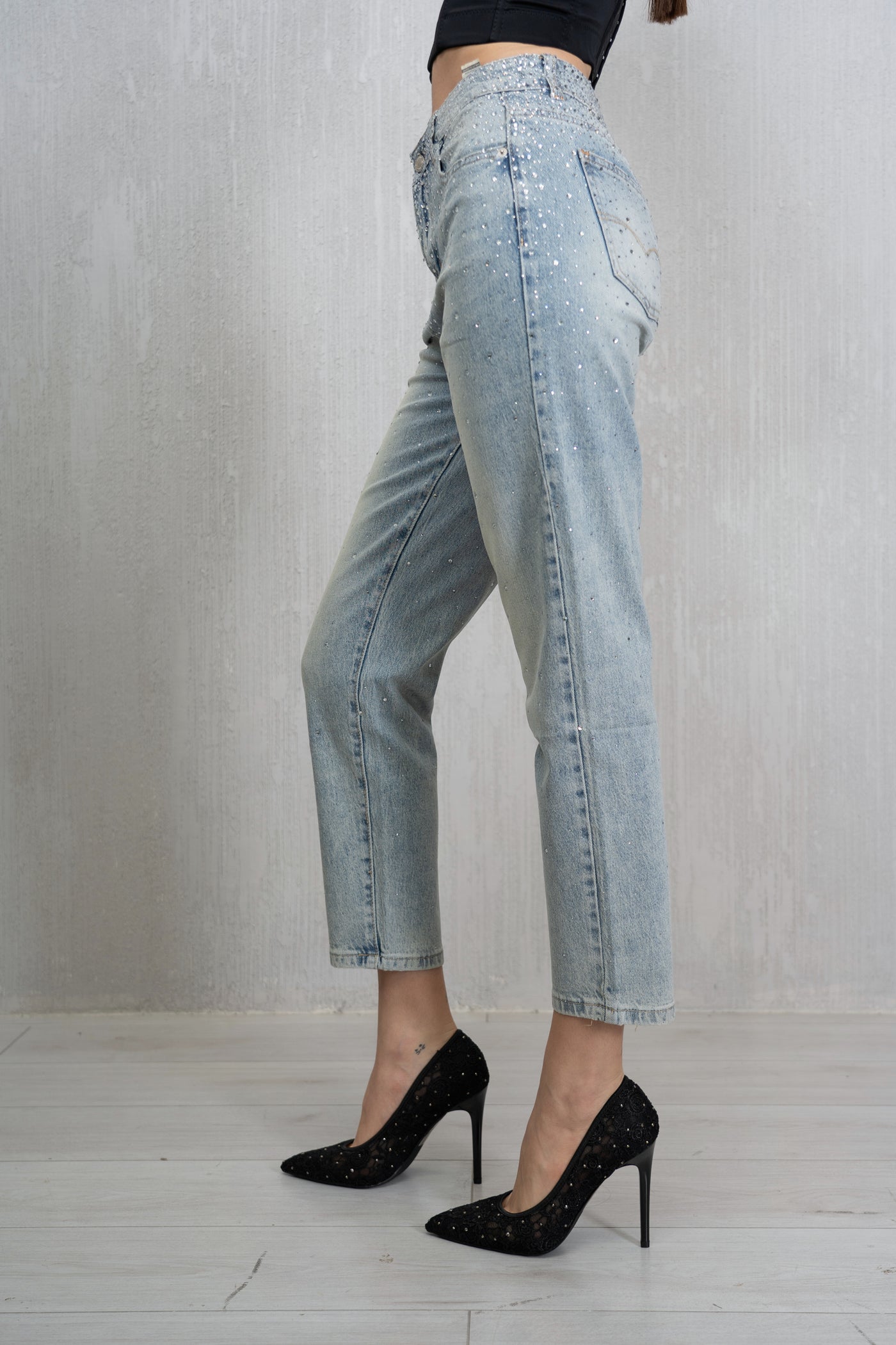 Jeans Regular con Punti Luce