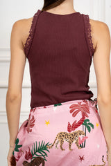Top in Costina con Bordo in Pizzo