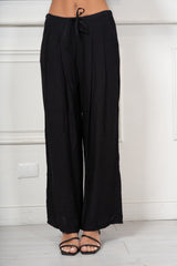 Completo Donna Gilet Smanicato con Pantalone Palazzo in Viscosa Effetto Fiammato