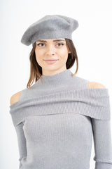 Basco in misto viscosa e lana con micro strass