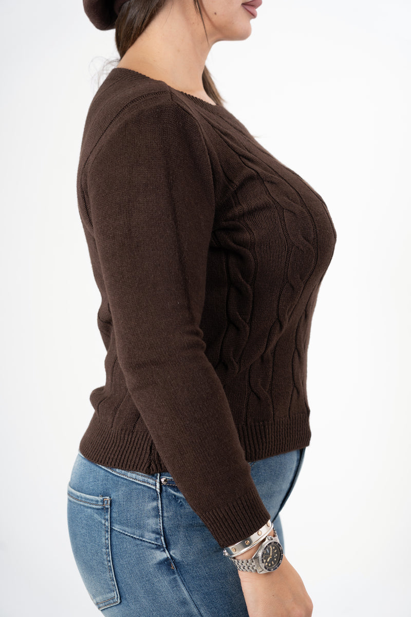 modella indossando Maglioncino SoftTrecce colore