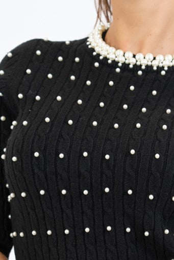 Maglia Chic a Trecce con Perle